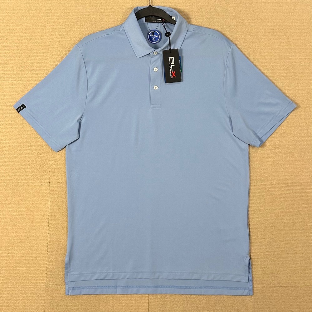 RLX Ralph Lauren Performance Polo Shirt NWT Mens M Blue Short Sleeve Wicking
